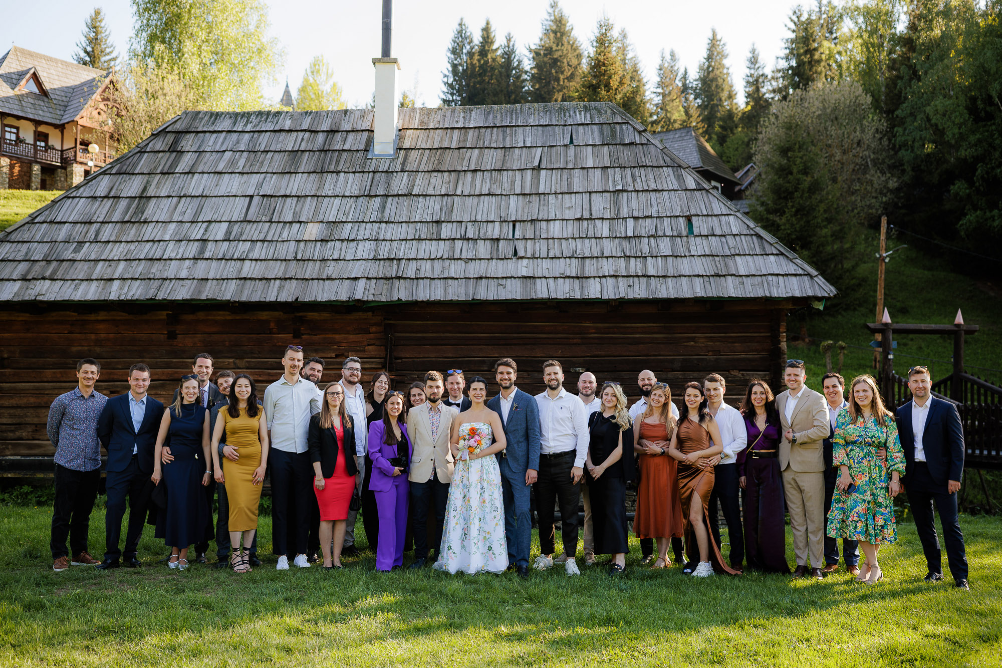 Scenic wedding setting in Gy&iacute;mes with traditional Transylvanian atmosphere