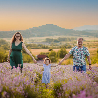 Családi idill a levendulásban - Sedință foto în lanul de lavandă - Lavanda Oaș